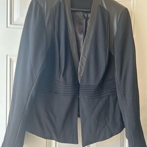 City Chic Black Blazer with Satin Trim